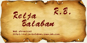 Relja Balaban vizit kartica